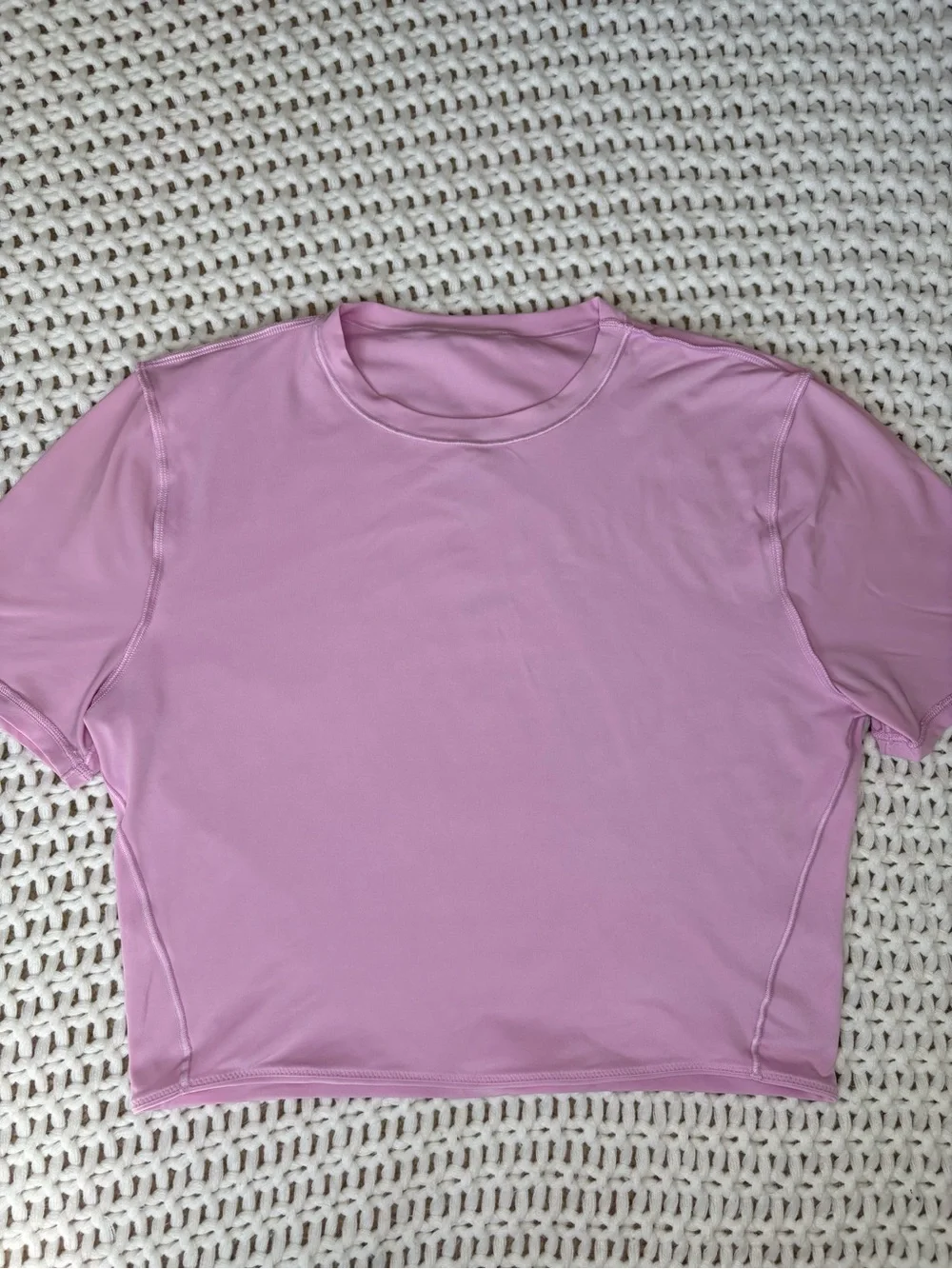 lululemon vitapink nulu crewneck cropped t-shit size large